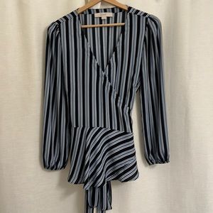 LOFT Long Sleeve V-Neck Wrap Blouse